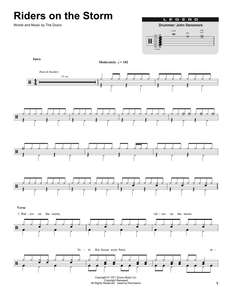 Riders On The Storm - The Doors - Drum Sheet Music