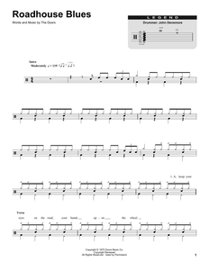 Roadhouse Blues - The Doors - Full Drum Transcription / Drum Sheet Music - SheetMusicDirect DT
