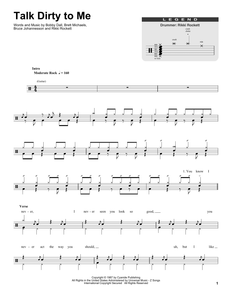 Talk Dirty to Me - Poison - Full Drum Transcription / Drum Sheet Music - SheetMusicDirect DT174845