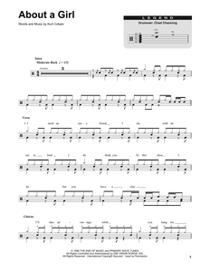 About a Girl - Nirvana - Full Drum Transcription / Drum Sheet Music - SheetMusicDirect DT