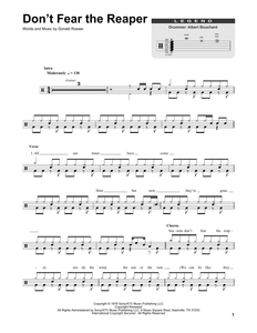 (Don't Fear) the Reaper - Blue Oyster Cult - Full Drum Transcription / Drum Sheet Music - SheetMusicDirect DT175028