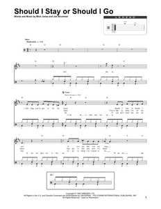 Should I Stay or Should I Go - The Clash - Full Drum Transcription / Drum Sheet Music - SheetMusicDirect DT174275