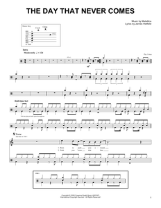 The Day That Never Comes - Metallica - Full Drum Transcription / Drum Sheet Music - SheetMusicDirect DT174811