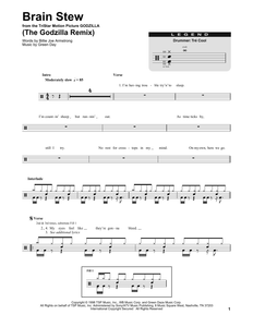 Brain Stew (The Godzilla Remix) - Green Day - Full Drum Transcription / Drum Sheet Music - SheetMusicDirect DT