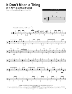 It Don't Mean a Thing (If It Ain't Got That Swing) - Duke Ellington - Full Drum Transcription / Drum Sheet Music - SheetMusicDirect DT