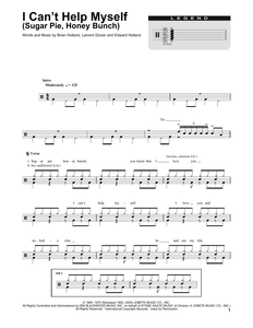I Can't Help Myself (Sugar Pie, Honey Bunch) - The Four Tops - Full Drum Transcription / Drum Sheet Music - SheetMusicDirect DT