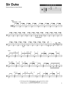 Sir Duke - Stevie Wonder - Full Drum Transcription / Drum Sheet Music - SheetMusicDirect DT