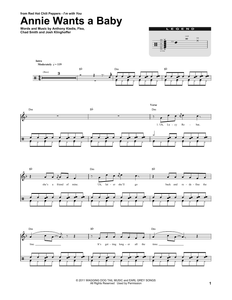 Annie Wants a Baby - Red Hot Chili Peppers - Full Drum Transcription / Drum Sheet Music - SheetMusicDirect DT