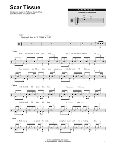Scar Tissue - Red Hot Chili Peppers - Full Drum Transcription / Drum Sheet Music - SheetMusicDirect DT175516
