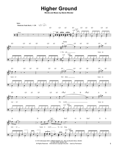 Higher Ground - Red Hot Chili Peppers - Full Drum Transcription / Drum Sheet Music - SheetMusicDirect DT174332