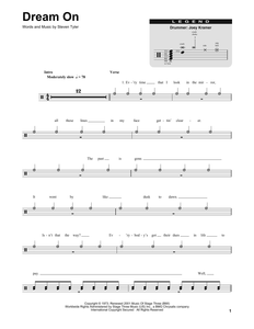 Dream On - Aerosmith - Full Drum Transcription / Drum Sheet Music - SheetMusicDirect DT