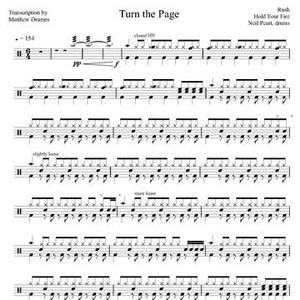 Turn the Page - Rush - Full Drum Transcription / Drum Sheet Music - Drumm Transcriptions