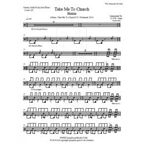 Take Me to Church - Hozier - Full Drum Transcription / Drum Sheet Music - DrumScoreWorld.com