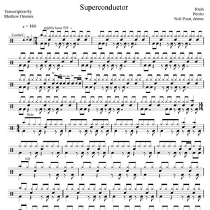 Superconductor - Rush - Full Drum Transcription / Drum Sheet Music - Drumm Transcriptions