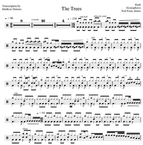 The Trees - Rush - Collection of Drum Transcriptions / Drum Sheet Music - Drumm Transcriptions