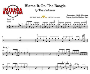 Blame It on the Boogie - The Jacksons - Full Drum Transcription / Drum Sheet Music - Intense Rhythm Drum Studios