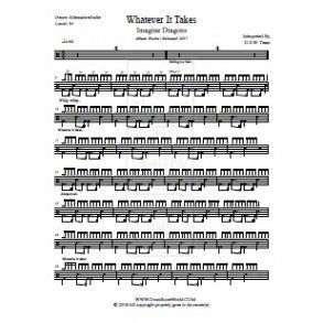Whatever It Takes - Imagine Dragons - Full Drum Transcription / Drum Sheet Music - DrumScoreWorld.com