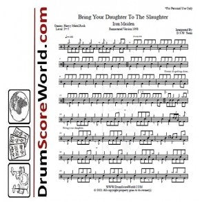 Bring Your Daughter... to the Slaughter - Iron Maiden - Full Drum Transcription / Drum Sheet Music - DrumScoreWorld.com