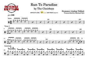 Run to Paradise - The Choirboys - Full Drum Transcription / Drum Sheet Music - Intense Rhythm Drum Studios