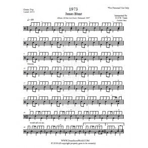 1973 - James Blunt - Full Drum Transcription / Drum Sheet Music - DrumScoreWorld.com