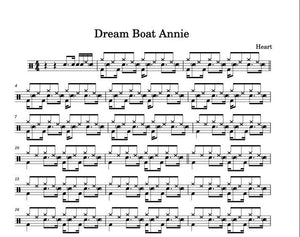 Dream Boat Annie - Heart - Full Drum Transcription / Drum Sheet Music - Percunerds Transcriptions