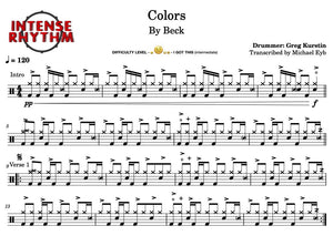 Colors - Beck - Full Drum Transcription / Drum Sheet Music - Intense Rhythm Drum Studios