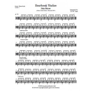 Heartbreak Warfare - John Mayer - Full Drum Transcription / Drum Sheet Music - DrumScoreWorld.com