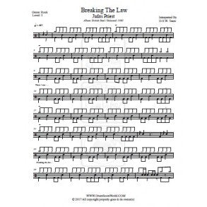 Breaking the Law - Judas Priest - Full Drum Transcription / Drum Sheet Music - DrumScoreWorld.com