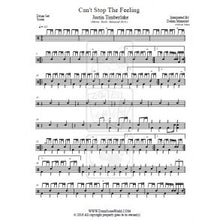 Can't Stop the Feeling! - Justin Timberlake - Full Drum Transcription / Drum Sheet Music - DrumScoreWorld.com