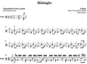 Midnight - It Bites - Full Drum Transcription / Drum Sheet Music - Jaslow Drum Sheets