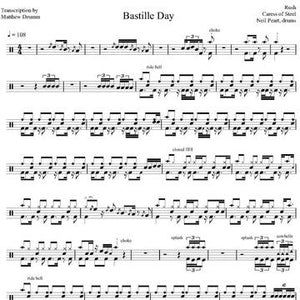 Bastille Day - Rush - Full Drum Transcription / Drum Sheet Music - Drumm Transcriptions