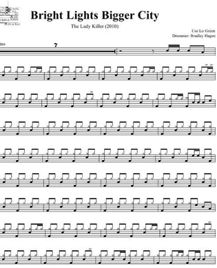 Bright Lights Bigger City - Cee Lo Green - Full Drum Transcription / Drum Sheet Music - DrumSetSheetMusic.com
