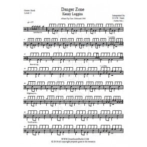 Danger Zone - Kenny Loggins - Full Drum Transcription / Drum Sheet Music - DrumScoreWorld.com