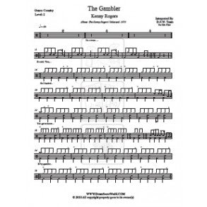 The Gambler - Kenny Rogers - Full Drum Transcription / Drum Sheet Music - DrumScoreWorld.com