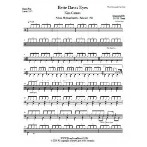 Bette Davis Eyes - Kim Carnes - Full Drum Transcription / Drum Sheet Music - DrumScoreWorld.com