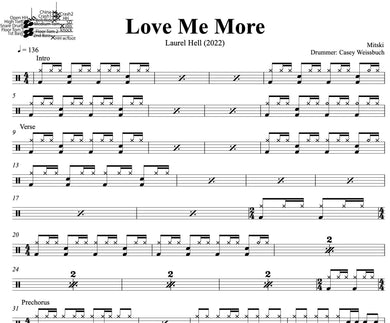 Love Me More - Mitski - Full Drum Transcription / Drum Sheet Music - DrumSetSheetMusic.com