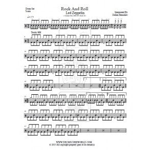 Rock and Roll - Led Zeppelin - Full Drum Transcription / Drum Sheet Music - DrumScoreWorld.com