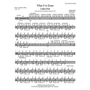 What I've Done - Linkin Park - Full Drum Transcription / Drum Sheet Music - DrumScoreWorld.com