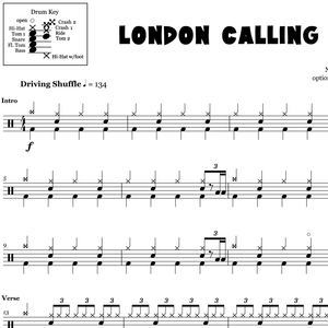 London Calling - The Clash - Full Drum Transcription / Drum Sheet Music - OnlineDrummer.com