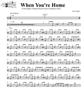 When You're Home - In the Heights (Original Motion Picture Soundtrack) - Full Drum Transcription / Drum Sheet Music - DrumSetSheetMusic.com