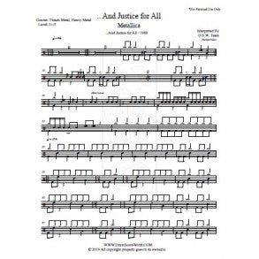 ...And Justice for All - Metallica - Full Drum Transcription / Drum Sheet Music - DrumScoreWorld.com