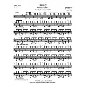 Fantasy - Mariah Carey - Full Drum Transcription / Drum Sheet Music - DrumScoreWorld.com