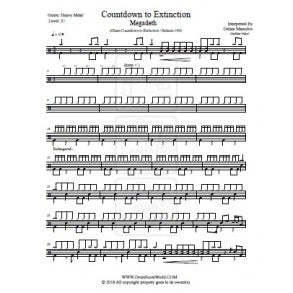 Countdown to Extinction - Megadeth - Drum Sheet Music