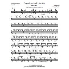 Countdown to Extinction - Megadeth - Full Drum Transcription / Drum Sheet Music - DrumScoreWorld.com