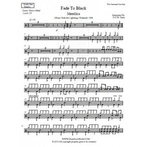 Fade to Black - Metallica - Full Drum Transcription / Drum Sheet Music - DrumScoreWorld.com