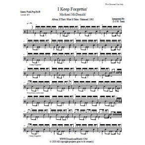 I Keep Forgettin' - Michael McDonald - Full Drum Transcription / Drum Sheet Music - DrumScoreWorld.com
