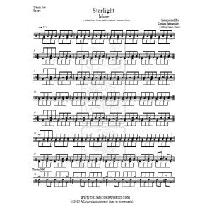 Starlight - Muse - Full Drum Transcription / Drum Sheet Music - DrumScoreWorld.com