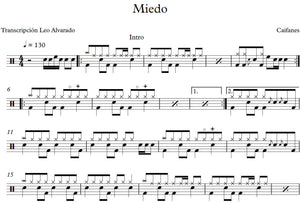 Miedo - Caifanes - Full Drum Transcription / Drum Sheet Music - Leo Alvarado