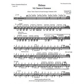 Helena - My Chemical Romance - Full Drum Transcription / Drum Sheet Music - DrumScoreWorld.com