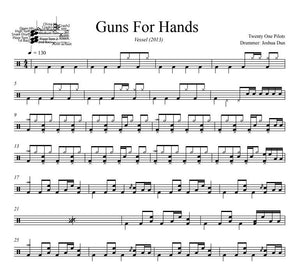 Guns for Hands - Twenty One Pilots - Full Drum Transcription / Drum Sheet Music - DrumSetSheetMusic.com